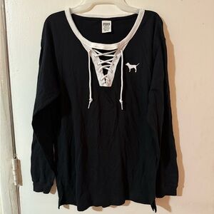 Victoria's Secret PINK Black Lace-Up Top